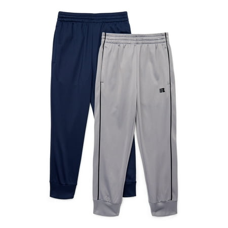 Russell Athletic Boy's Pull-On Tricot Jogger Pants, 2-Pack, Sizes 4-18 & Husky
