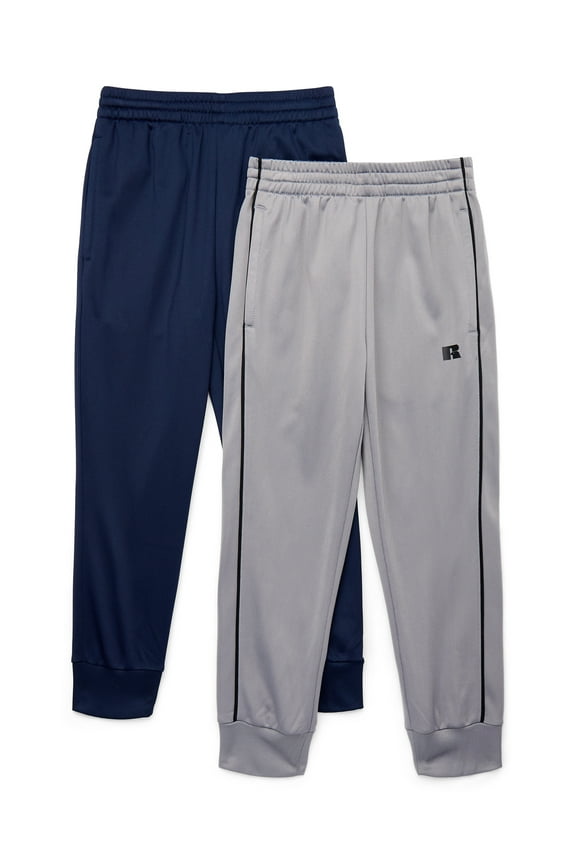 Boy's Pull-On Tricot Jogger Pants, 2-Pack, Sizes 4-18 & Husky