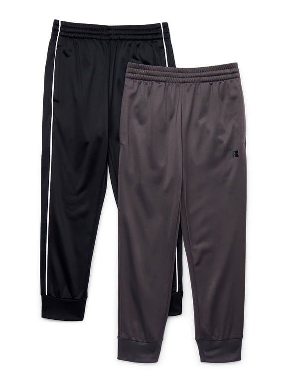 Boys Pull On Tricot Jogger Pants, 2-Pack, Sizes 4-18 & Husky