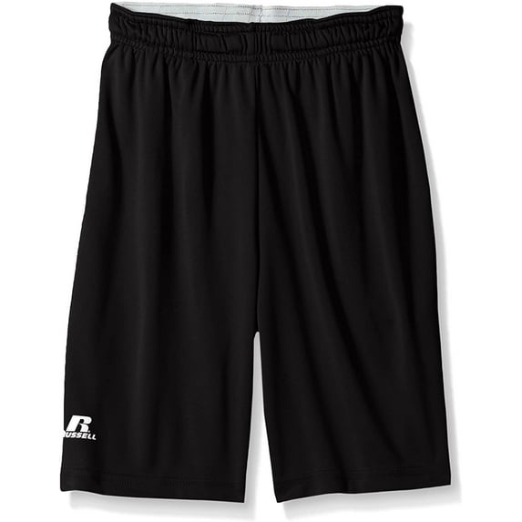 Russell Athletic Boys' Big Dri-Power Performance Short with Pockets, Black, Small