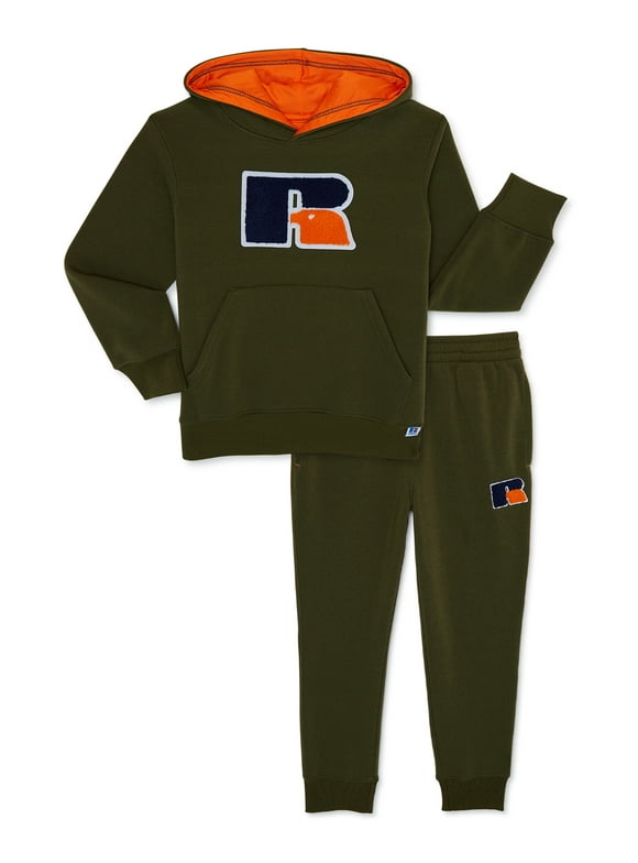 Russell Athletic Boys Chenille Fleece Hoodie and Jogger, 2-Piece Set, Sizes 8-16
