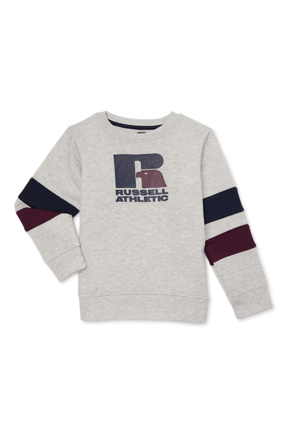 Boys Fleece Football Crew Sweatshirt, Sizes 8-16