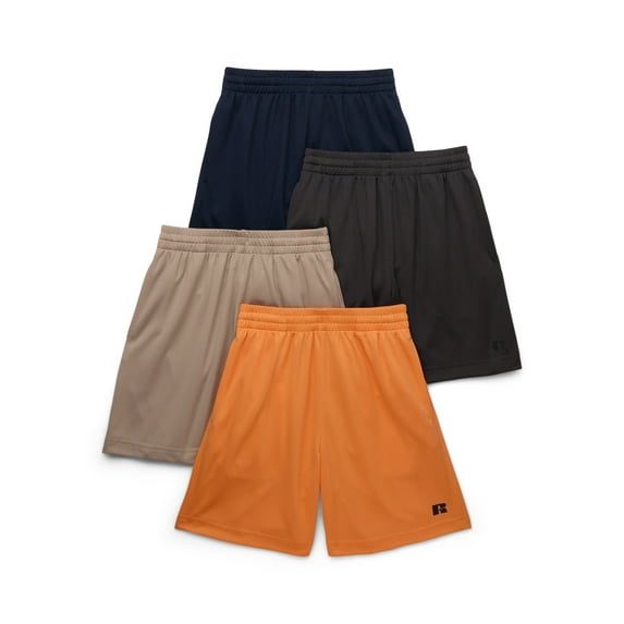 Russell Athletic Boy's Performance Mesh Shorts, 4-Pack, Sizes 4-18 & Husky