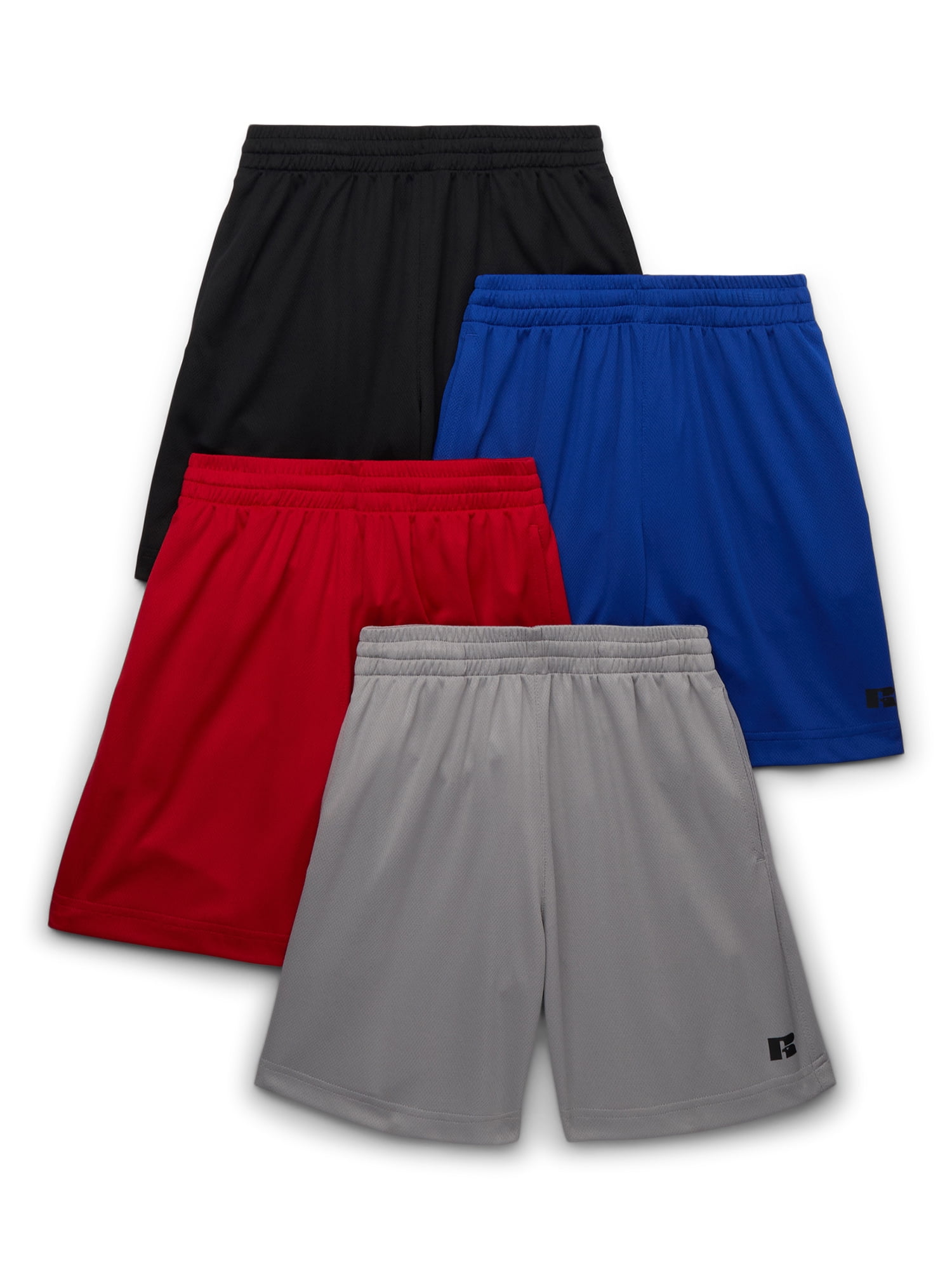 Russell Athletic Boy's Performance Mesh Shorts, 4-Pack, Sizes 2T