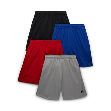 Russell Athletic Boy's Performance Mesh Shorts, 4-Pack, Sizes 4-18 & Husky