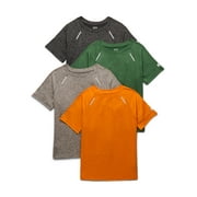 Russell Athletic Boys Runner Tech Tee with Short Sleeves, 4-Pack, Sizes 4-18