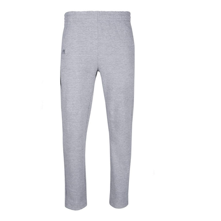 Russell athletic men's cotton rich fleece open bottom sweatpants with pockets outlet