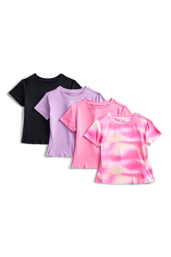 Girls Performance Short Sleeve T-Shirts, 4-Pack, Sizes 4-18