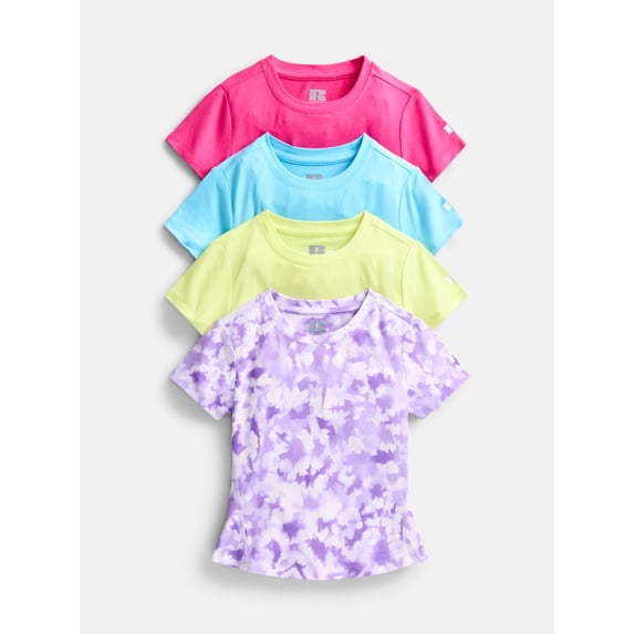 Russell Athletic Girls Performance Short Sleeve T-Shirts, 4-Pack, Sizes 4-18