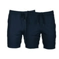 thumbnail image 1 of Russell Athletic Men's 2Pk Outstanding Stretch Short 8" (Navy/Navy Heather, Large), 1 of 5