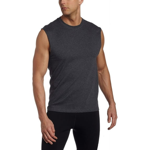Russell Athletic Men's Cotton Basic Muscle,Basic Black Heather,Small