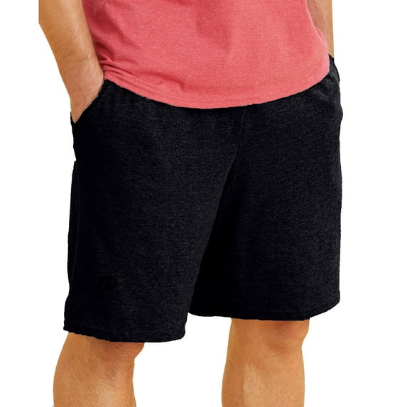 Russell Athletic Men's Cotton Jersey Shorts with Pockets, Black, Sizes S-3XL, 1-Pack