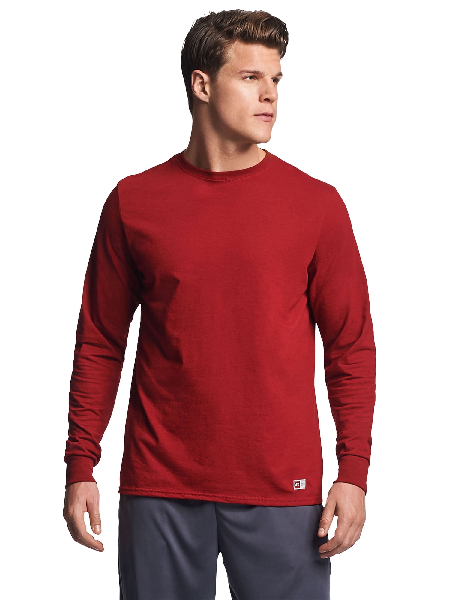 Russell Athletic Men's Cotton Performance Long Sleeve TShirt, Sizes S