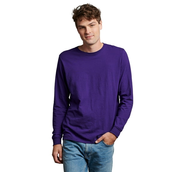Russell Athletic Men's Dri-Power Cotton Performance Long Sleeve T-Shirt with Moisture Wicking, Sizes S-4XL
