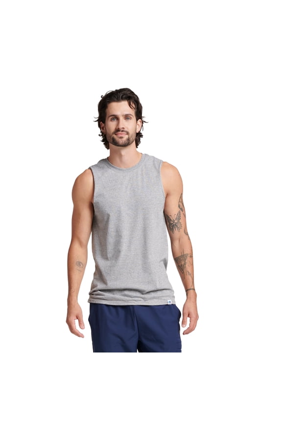 Men's Dri-Power Cotton Performance Muscle Shirt with Moisture Wicking, Sizes S-4XL