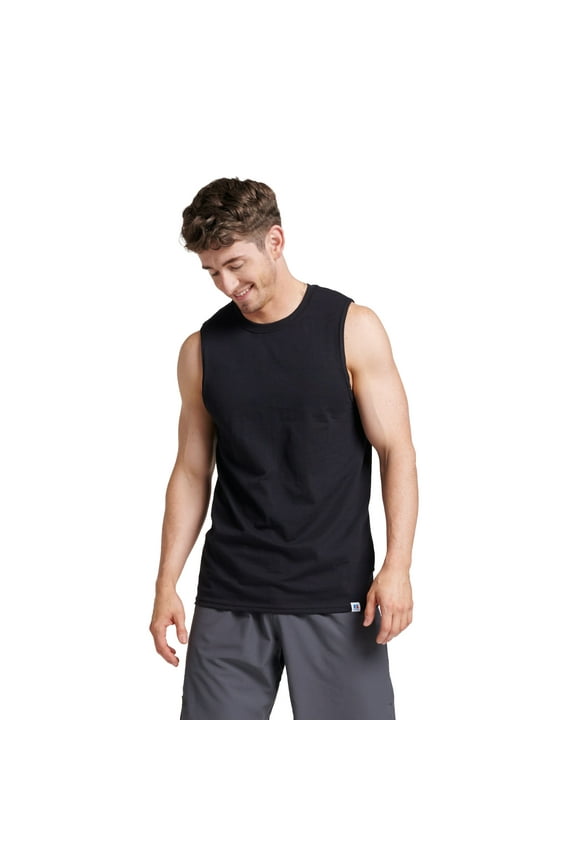 Men's Dri-Power Cotton Performance Muscle Shirt with Moisture Wicking, Sizes S-4XL