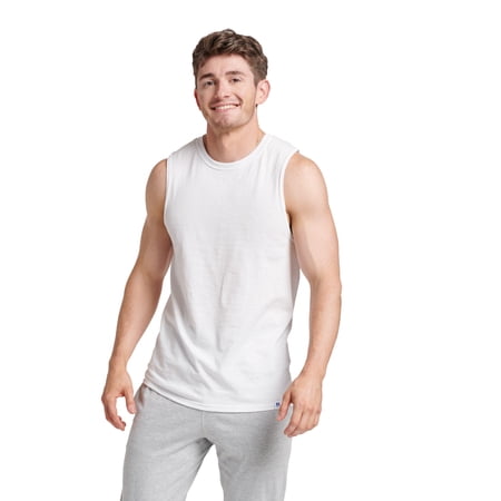 Russell Athletic Men's Dri-Power Cotton Performance Muscle Shirt with Moisture Wicking, Sizes S-4XL