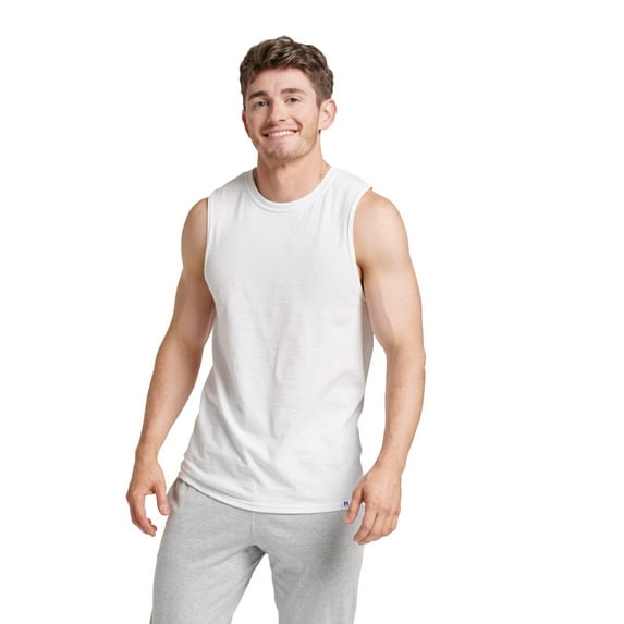 Russell Athletic Men's Dri-Power Cotton Performance Muscle Shirt with Moisture Wicking, Sizes S-4XL