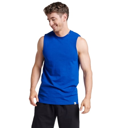 Russell Athletic Men's Dri-Power Cotton Performance Muscle Shirt with Moisture Wicking, Sizes S-4XL