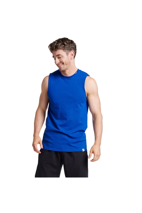 Men's Dri-Power Cotton Performance Muscle Shirt with Moisture Wicking, Sizes S-4XL
