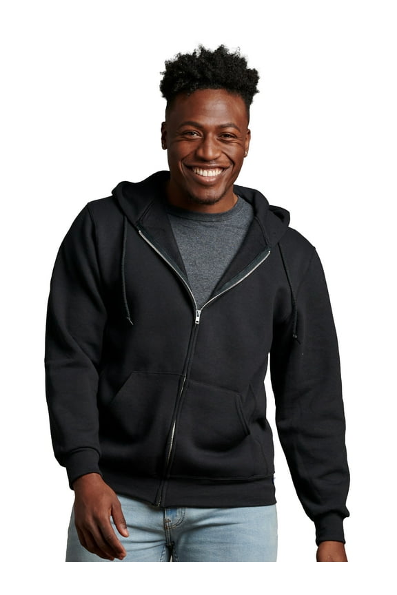 Men's Dri-Power Fleece Full Zip Hooded Sweatshirts - Moisture Wicking, Mid-Weight Cotton Blend, Sizes S-4XL