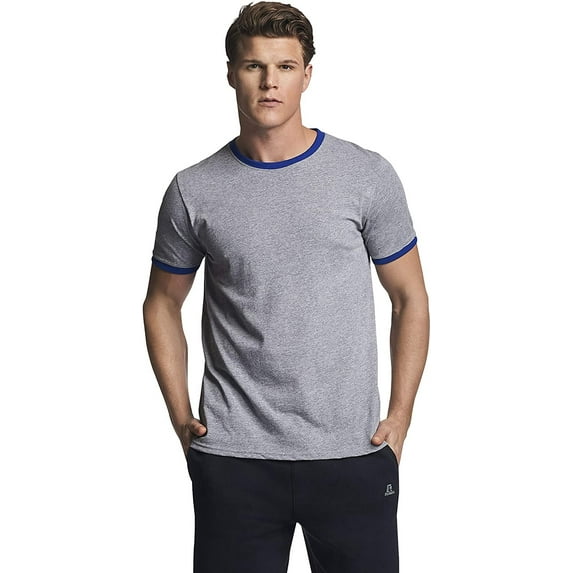 Russell Athletic Men's Essential Dri-Power Ringer T-Shirt with 30+ UPF