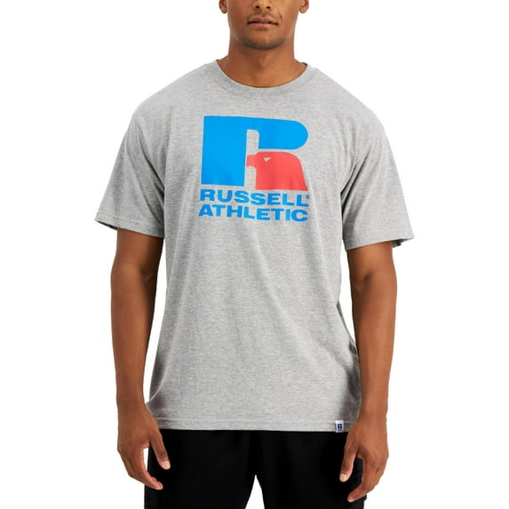 Russell Athletic Men's Lawrence Logo Graphic T-Shirt Gray Size XX-Large