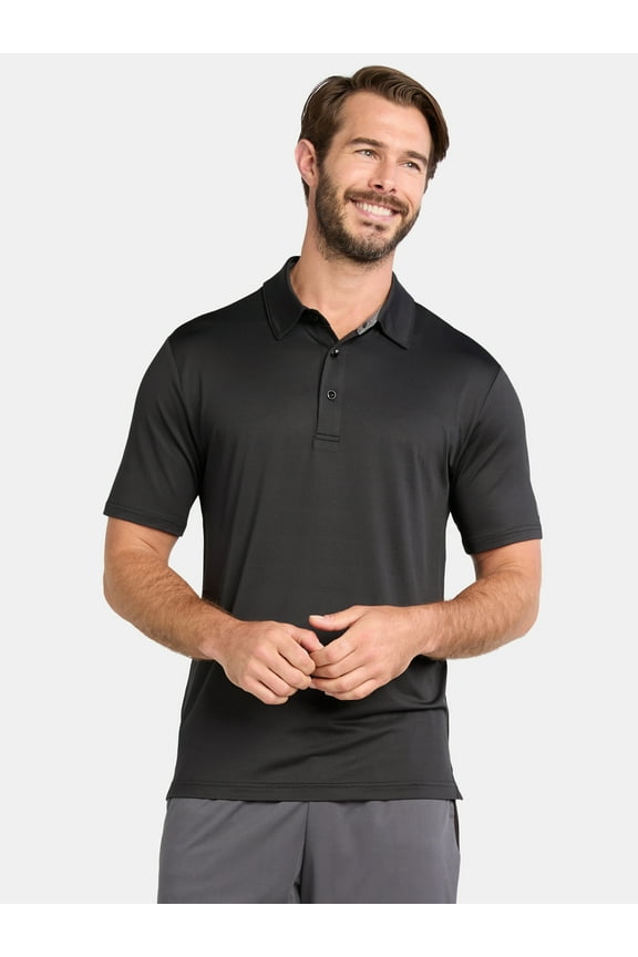 Men's Performance Polo Shirt with Short Sleeves, Sizes S-2XL