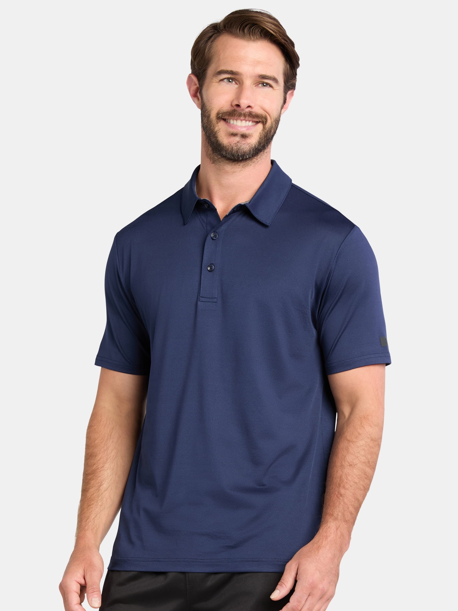 Men's Performance Polo Shirt with Short Sleeves, Sizes S-2XL