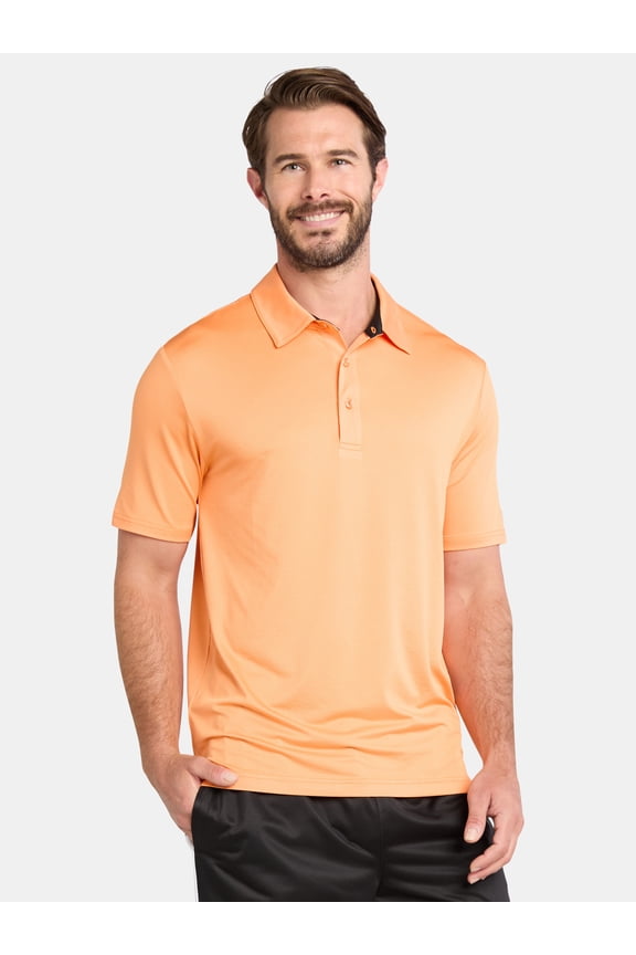 Men's Performance Polo Shirt with Short Sleeves, Sizes S-2XL