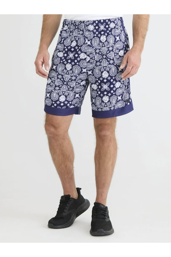 Men's Printed Basketball Shorts, 8" Inseam, Sizes S-2XL