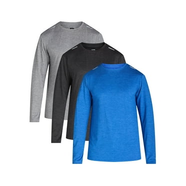Russell Athletic Men’s Runner Tech Crewneck Tee with Long Sleeves, 3-Pack, Sizes S-2XL