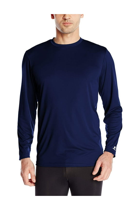 Men's Standard Long Sleeve Performance Tee, Navy, Large