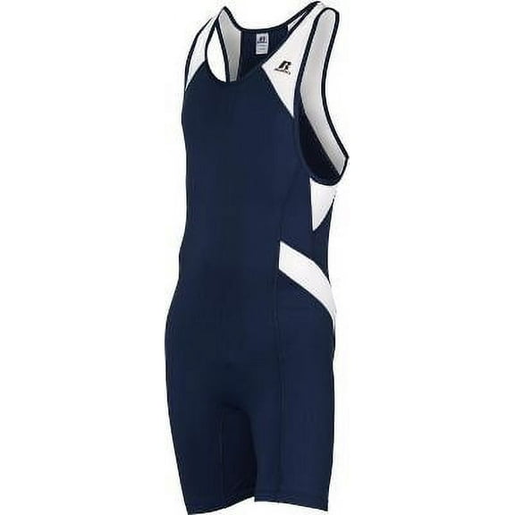 Russell Athletic Men's Wrestling Sprinter Singlet Suit Medium Navy Blue/White