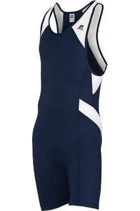 Men's Wrestling Sprinter Singlet Suit Medium Navy Blue/White