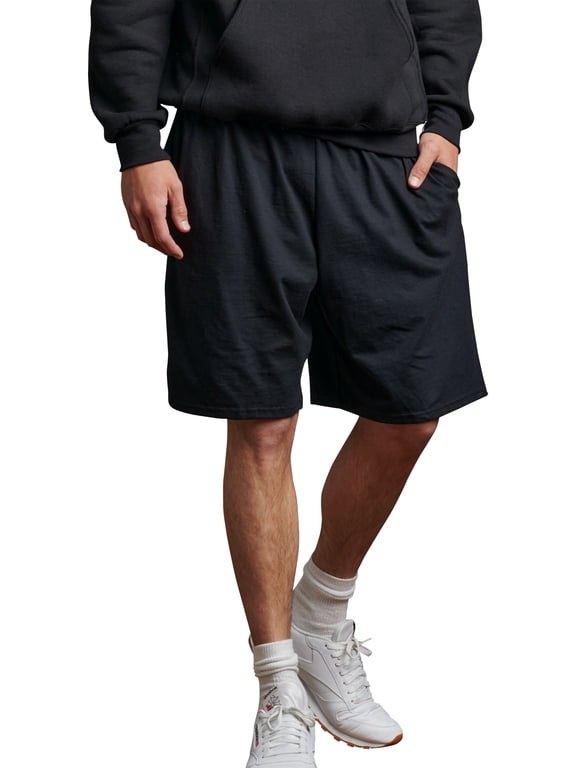 Men's and Big Men's 9-10" Cotton Shorts with Pockets and Adjustable Waist, Sizes S-4XL