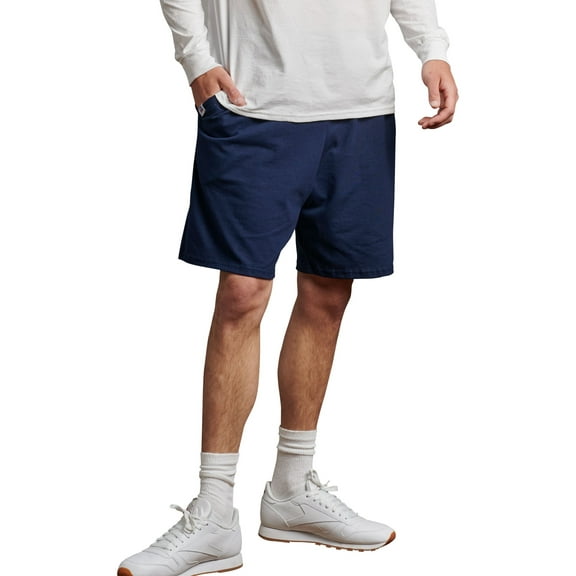 Russell Athletic Men's and Big Men's 9-10" Cotton Shorts with Pockets and Adjustable Waist, Sizes S-4XL