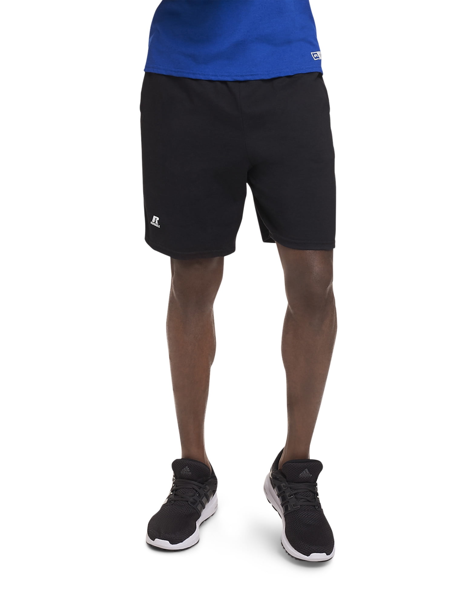 Screen printed 25843M Russell Athletic Essential Jersey Cotton Shorts with  Pockets