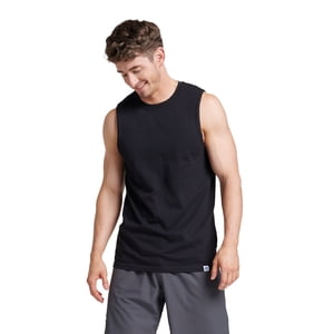 Camiseta de músculo Dri-Power Cotton Performance para hombre, con absorción de humedad, tallas S-4XL