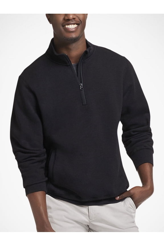 Men's and Big Men's Dri-Power Fleece Quarter Zip Pullover, Moisture Wicking, Mid-Weight Cotton Blend, Sizes S-3XL