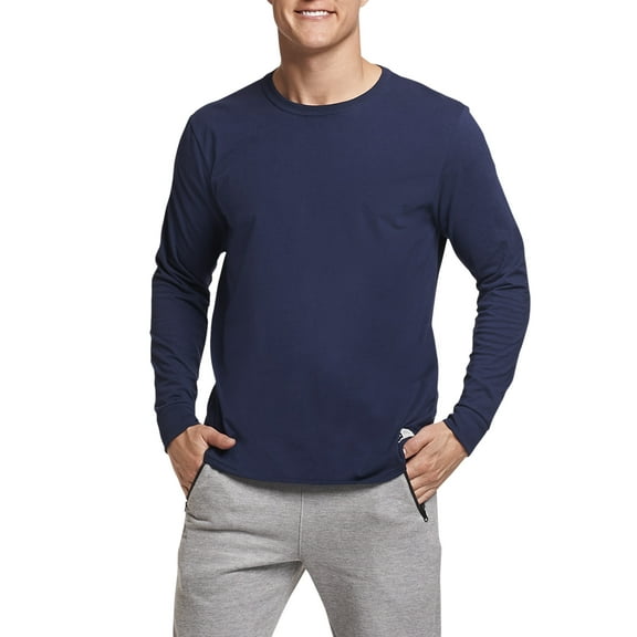 Russell Athletic Men's Dri-Power Cotton Performance Long Sleeve T-Shirt with Moisture Wicking, Sizes S-4XL