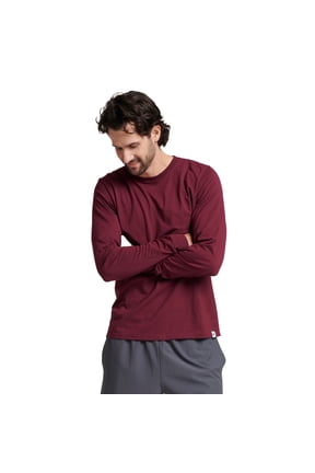 Men's Dri-Power Cotton Performance Long Sleeve T-Shirt with Moisture Wicking, Sizes S-4XL