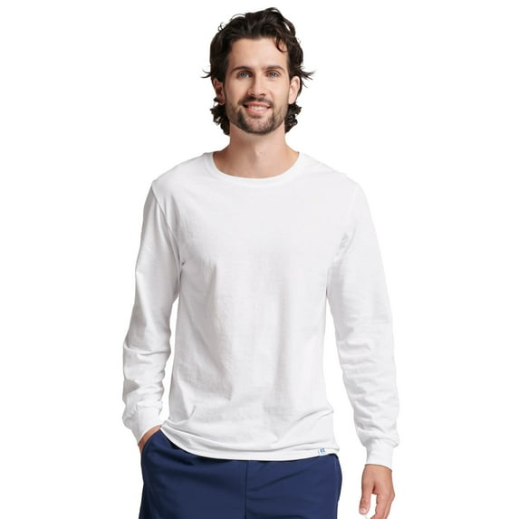 Russell Athletic Men's Dri-Power Cotton Performance Long Sleeve T-Shirt with Moisture Wicking, Sizes S-4XL