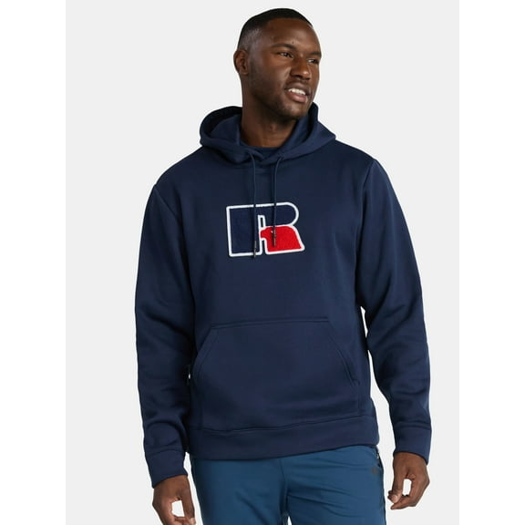 Russell Athletic Men's Pullover Hoodie with Flocked Logo Patch, Sizes S-2XL