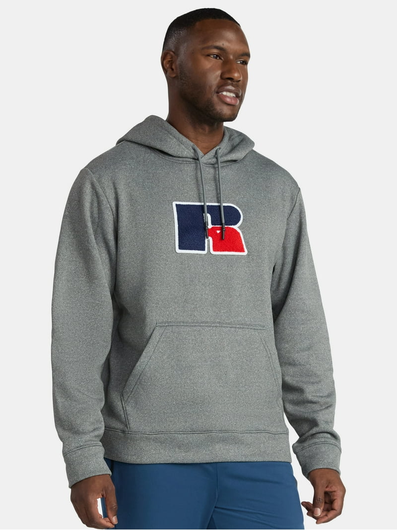 Russell Athletic Men's Pullover Hoodie with Flocked Logo Patch