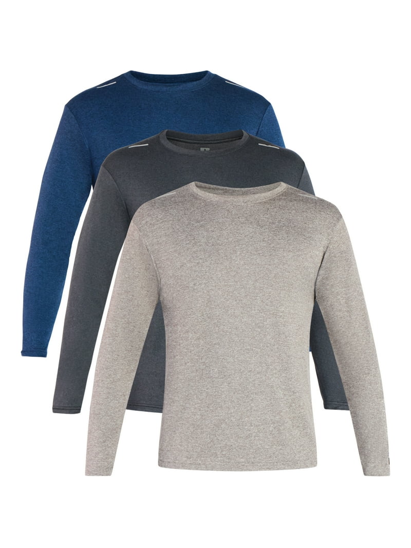 Russell Athletic Men's Runner Tech Tee with Long Sleeves, 3-Pack