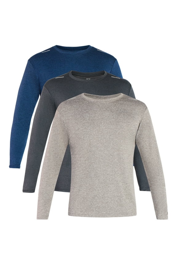 Men’s Runner Tech Tee with Long Sleeves, 3-Pack, Sizes S-2XL