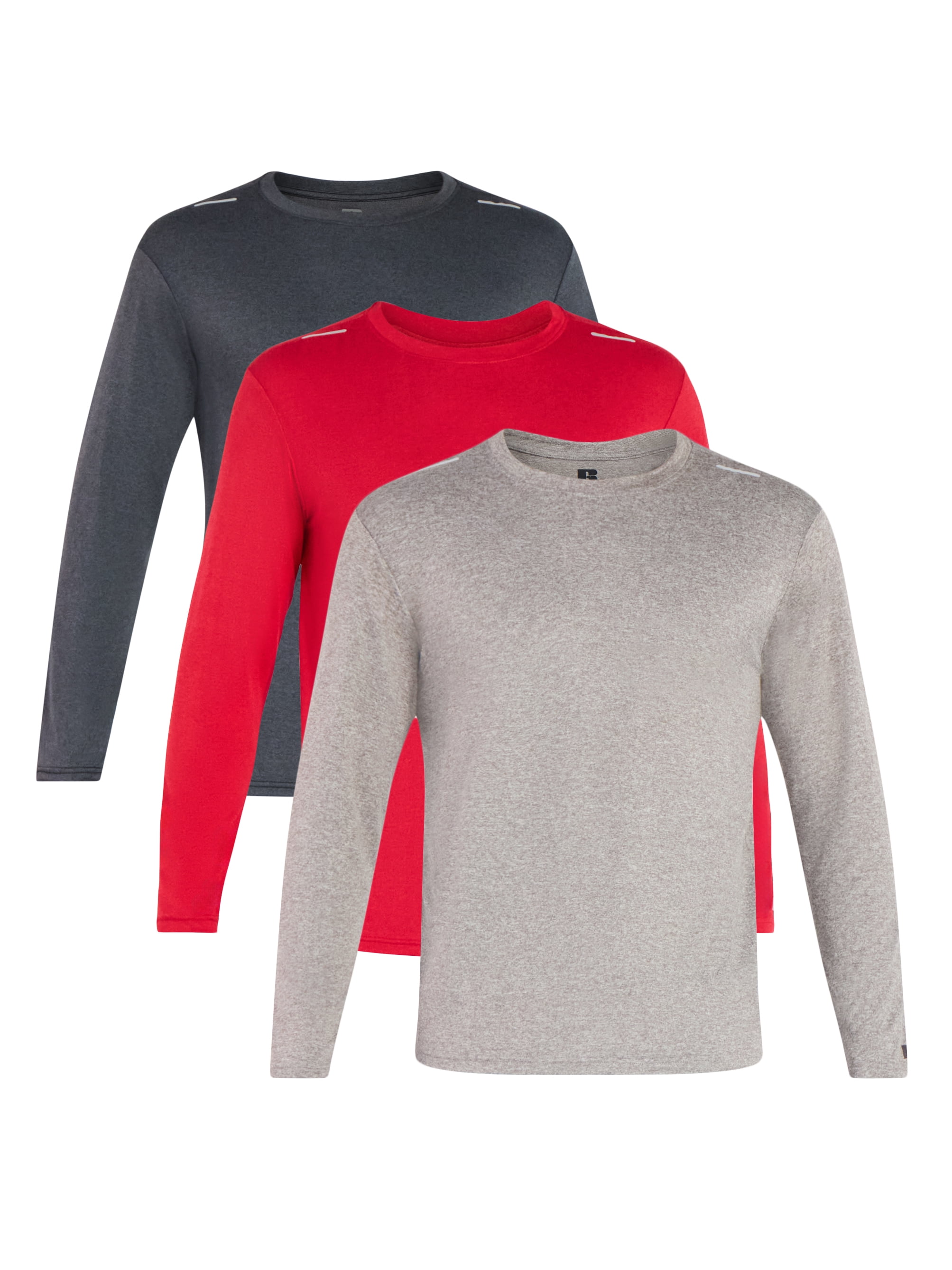 Russell Athletic Men’s Runner Tech Tee with Long Sleeves, 3-Pack, Sizes S-2XL