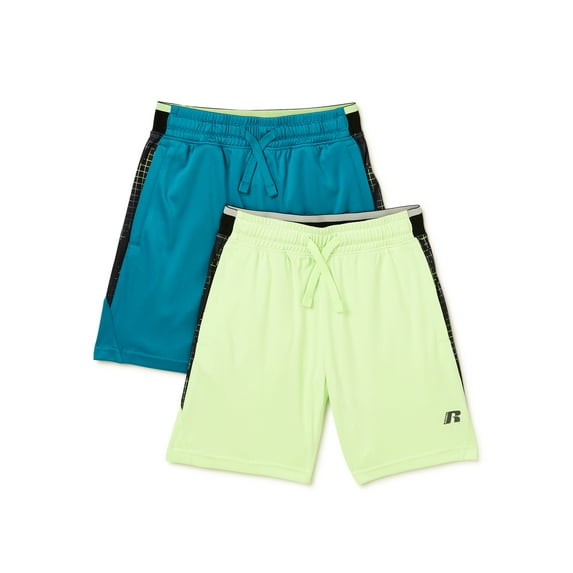 Russell Boys Active Solid Shorts, 2-Pack, Sizes 4-18 & Husky
