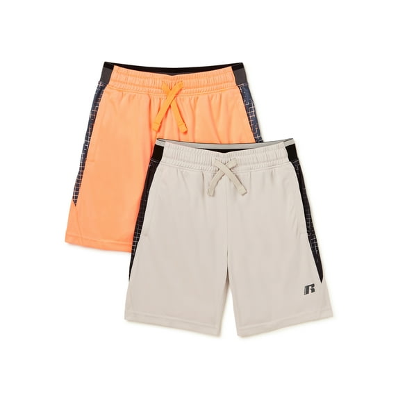 Russell Boys Active Solid Shorts, 2-Pack, Sizes 4-18 & Husky